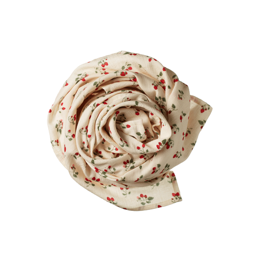 Strawberry Blush Print Muslin Wrap