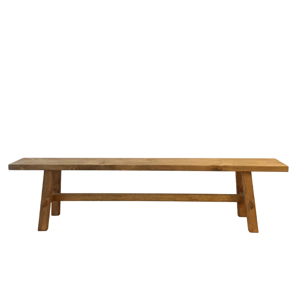 Reclaimed Wood Long Bench, Natural