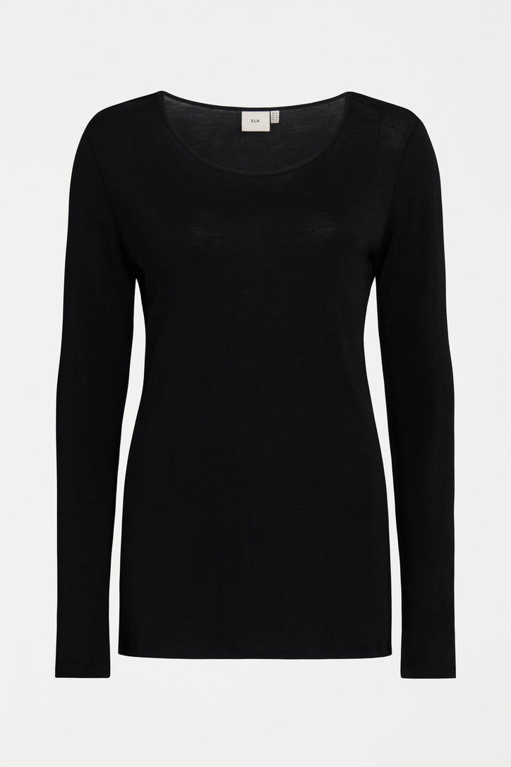 Merino Long Sleeve Top - Black