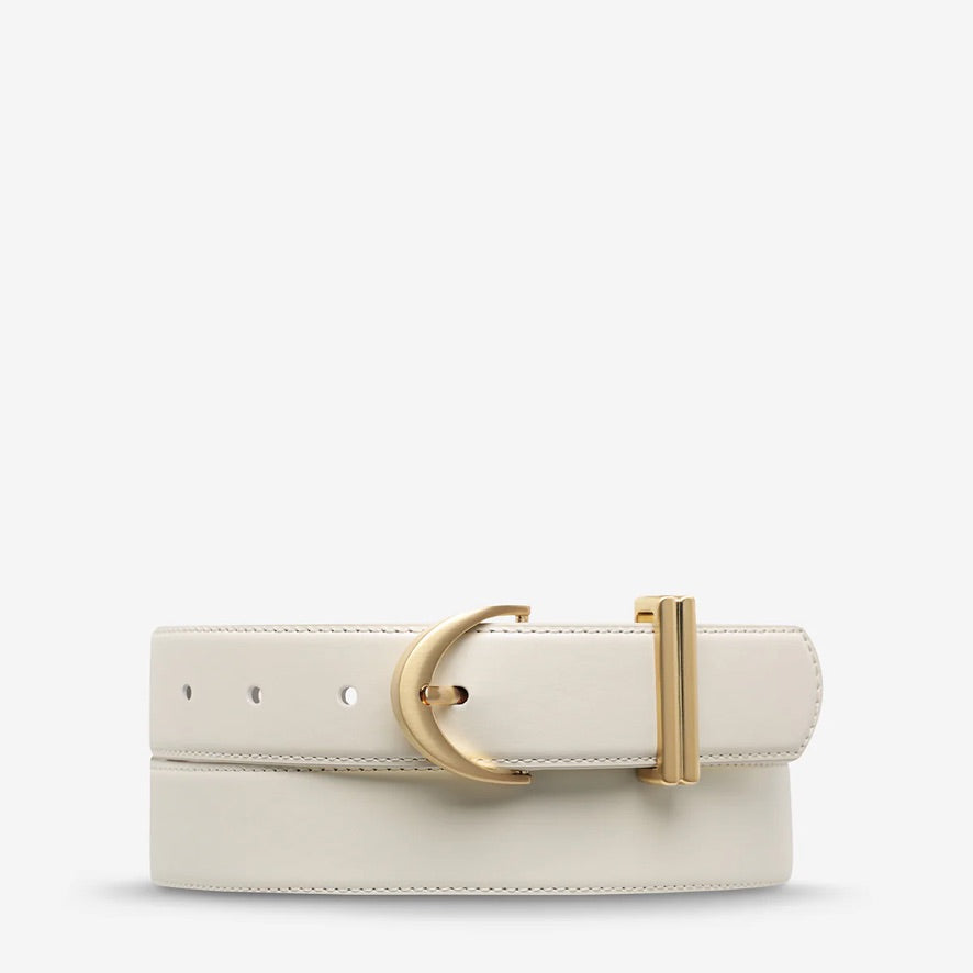 Under Your Spell Belt - Ivory Nappa/Gold
