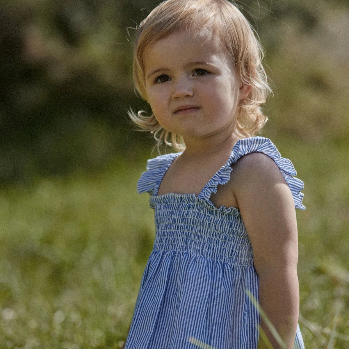 Gala Dress Linen - Blue Stripe