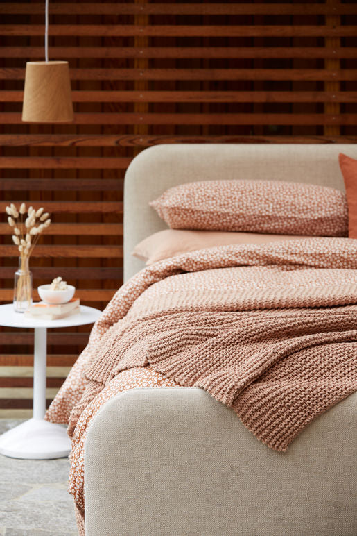 Forget Me Not Organic Cotton Pillowcase pair - Toffee/Nougat