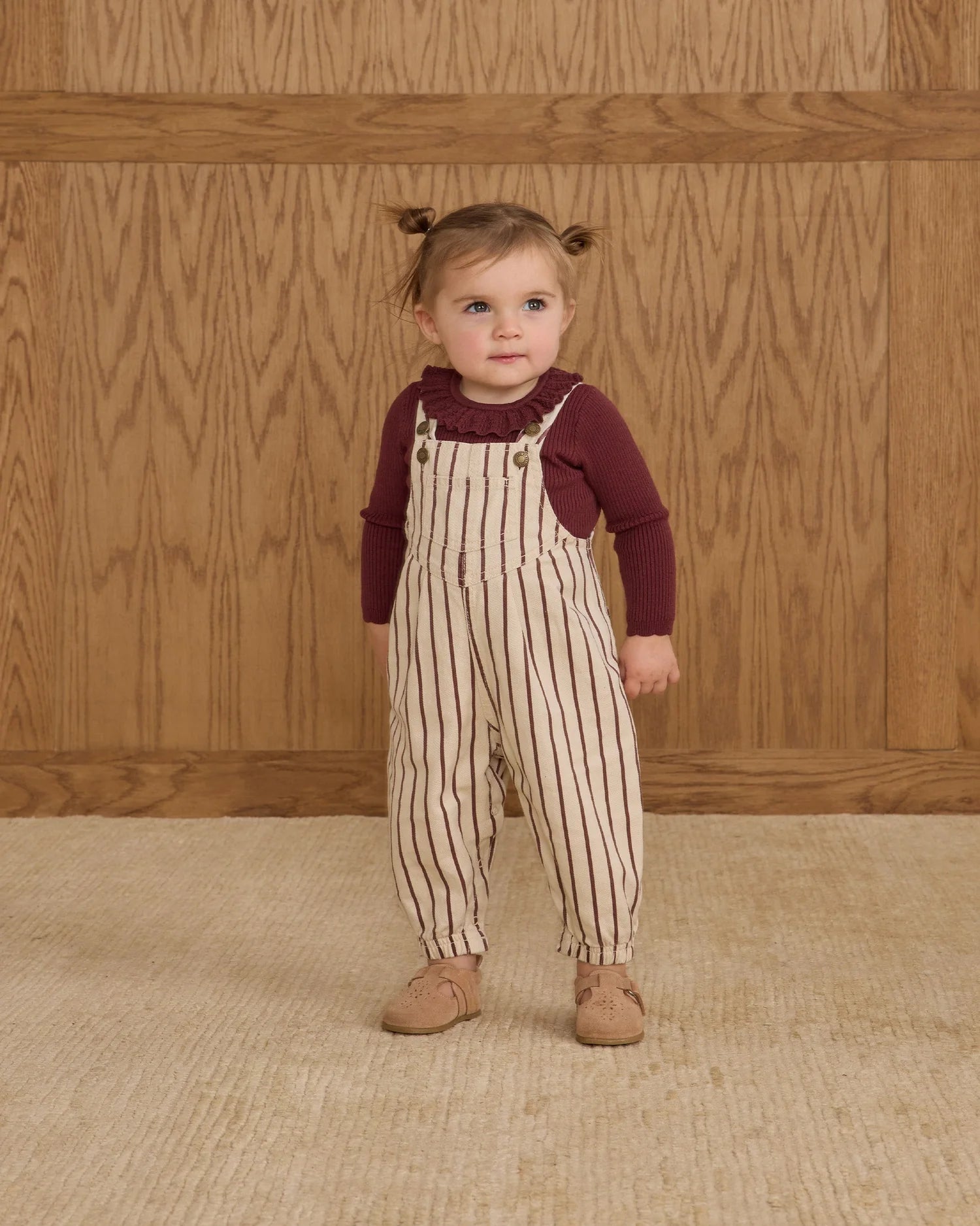 Vintage Overall || Burgundy Stripe