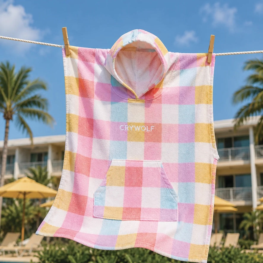 Hooded towel - Pop gingham