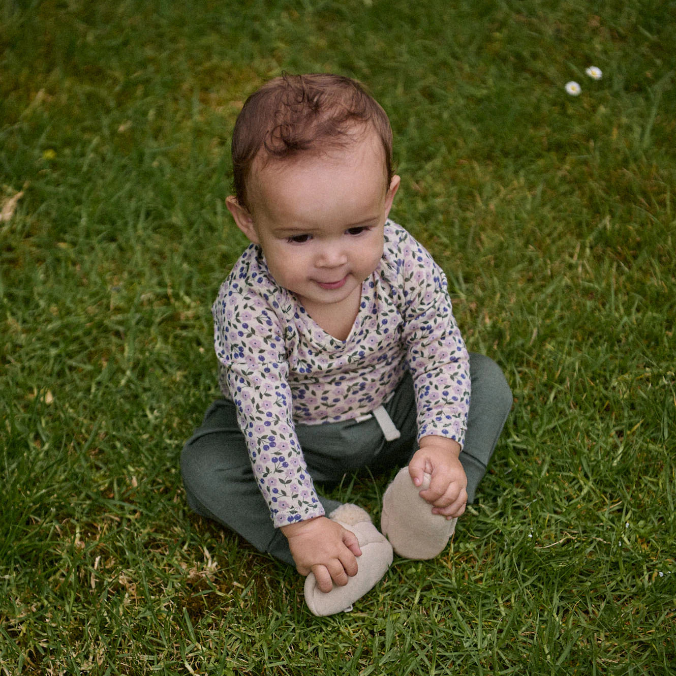 Merino Long sleeve Bodysuit - Briarwood Lilac Print