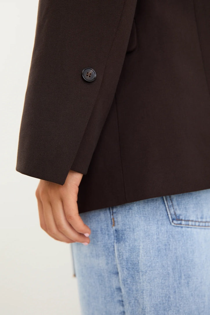 Diploma Dark Chocolate Two Button Vent Sleeve Blazer