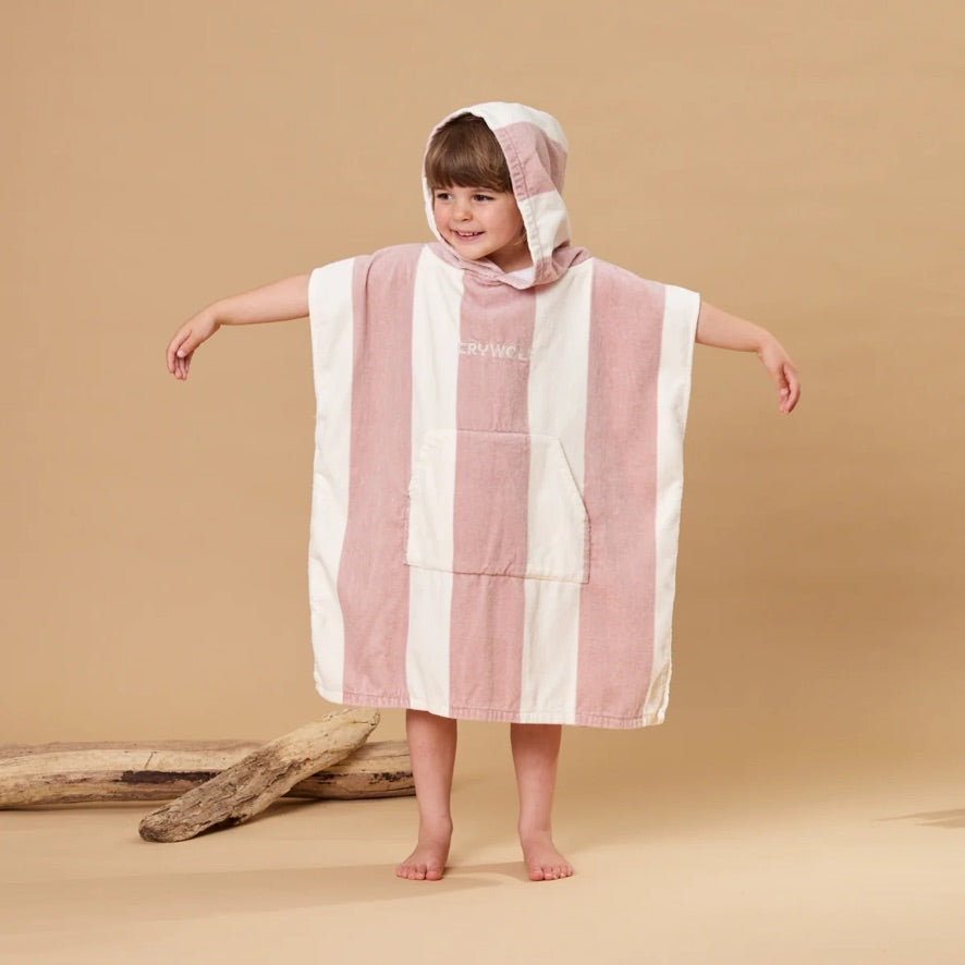 HOODED TOWEL Blush Stripe