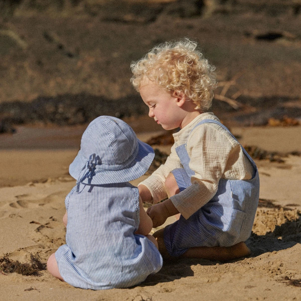 Cedar Suit Cotton/Linen - Blue Stripe