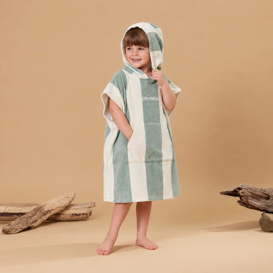 HOODED TOWEL Moss Stripe