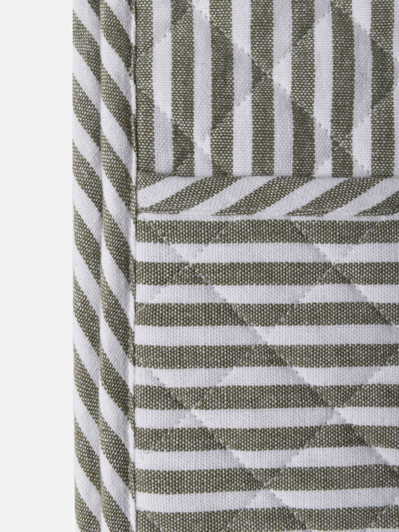 Classic stripe oven glove - Olive/White