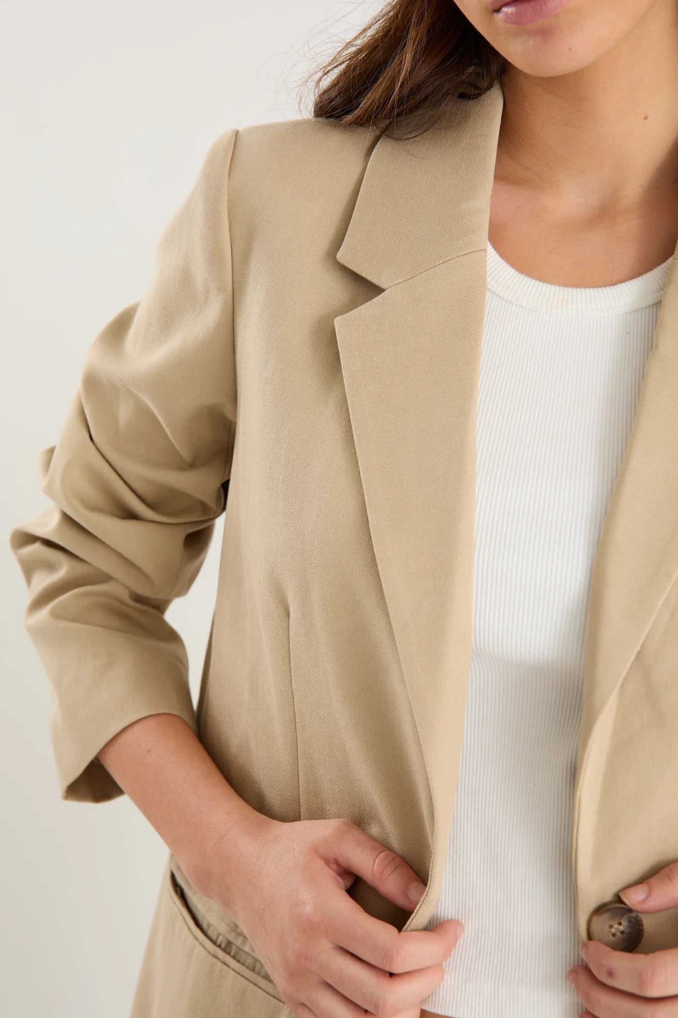 Atlantic Taupe Lyocell Cotton Classic Blazer