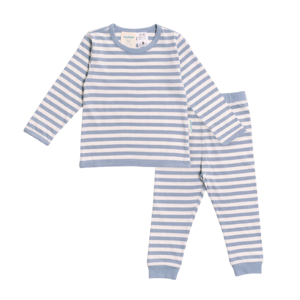 Woolbabe Merino/Organic Cotton Winter Pyjamas - Glacier