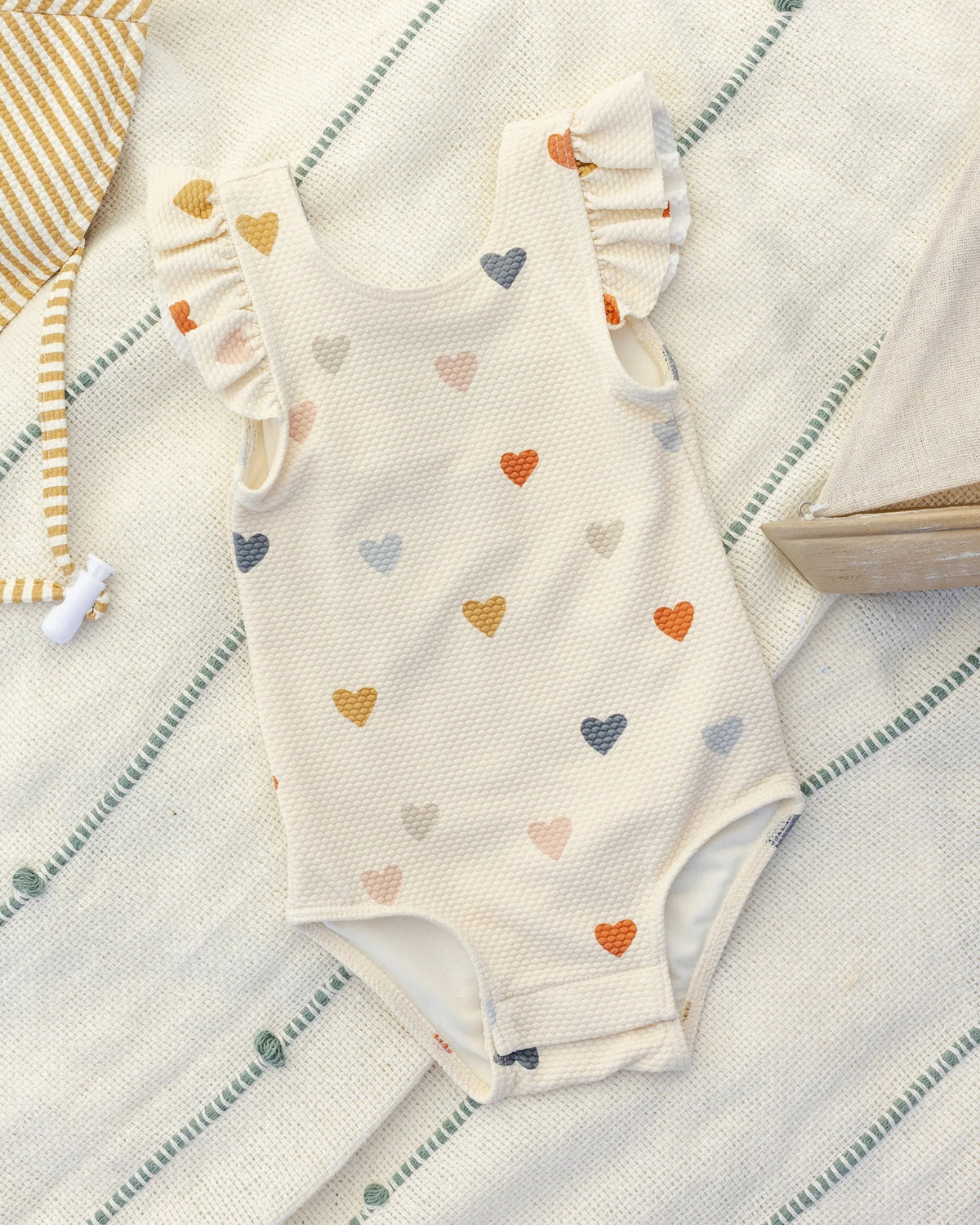 Scoop Back One-Piece Swimsuit Confetti Hearts