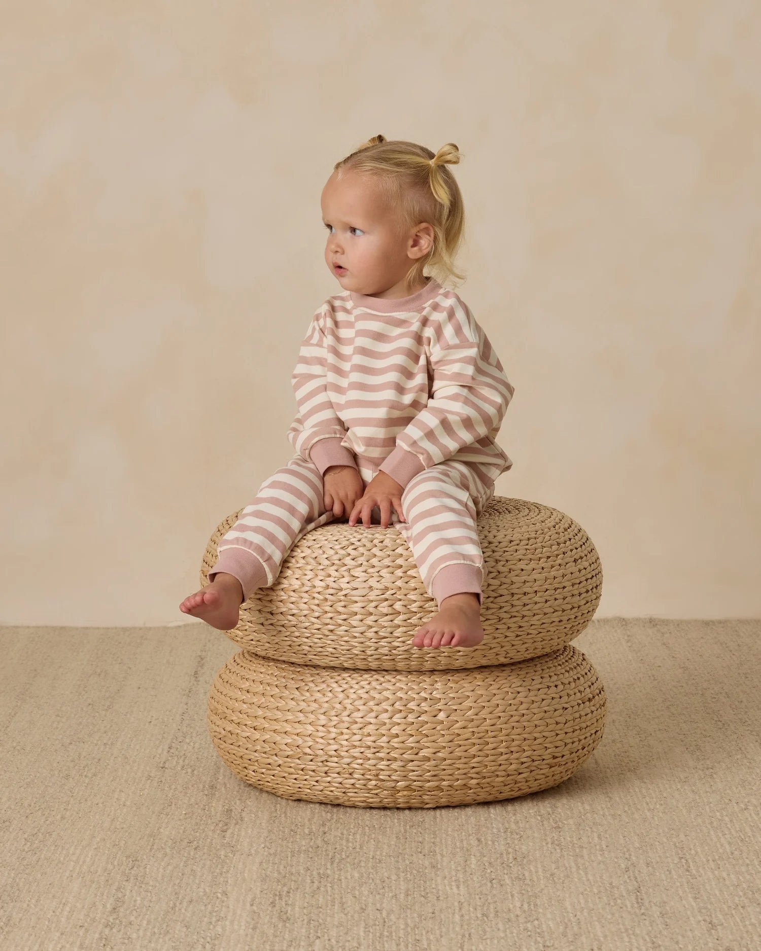 Relaxed Sweatshirt || Pink Stripe