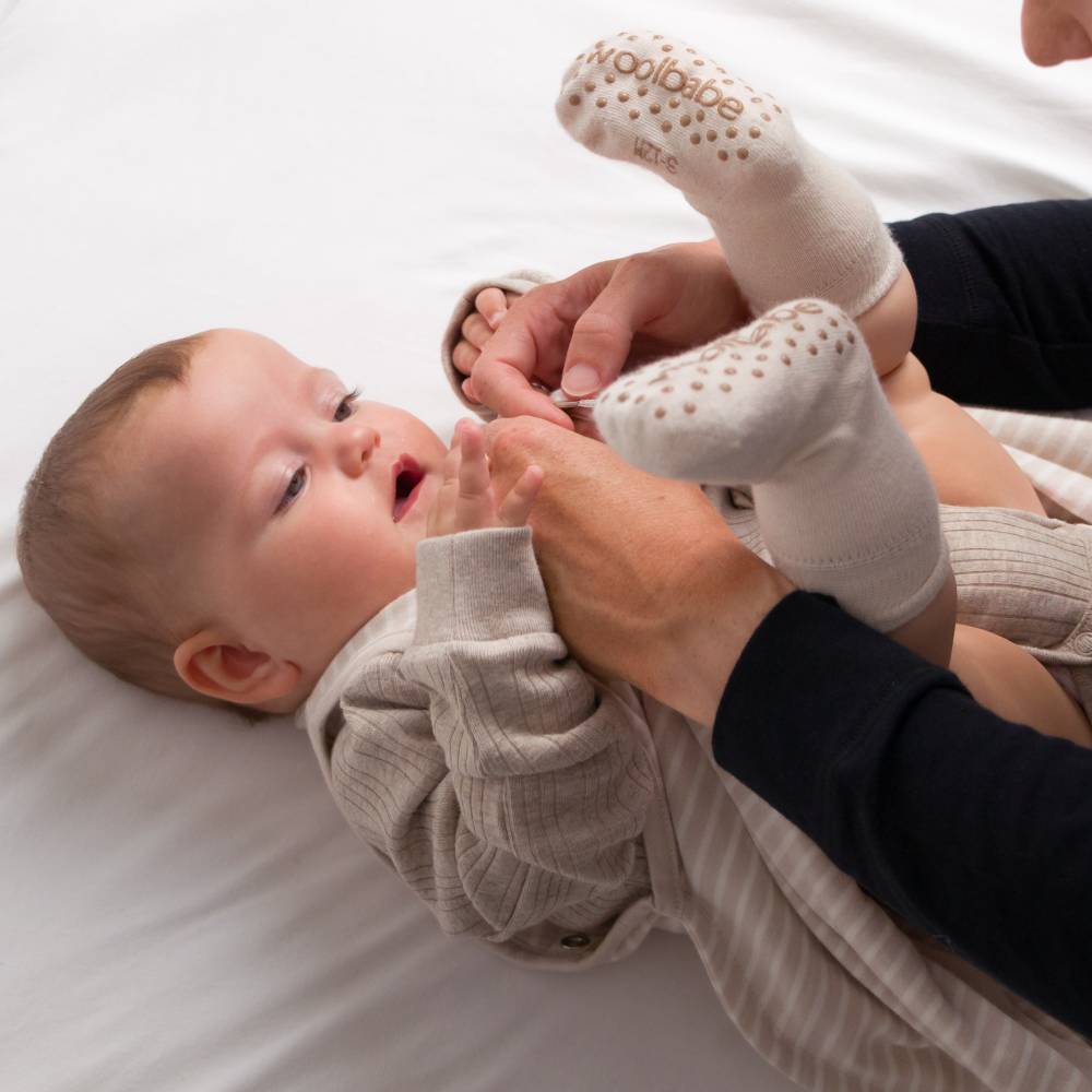 Woolbabe Merino & Organic Cotton Sleepy Socks - Dune