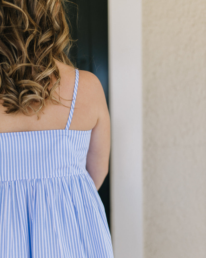 Chloe Dress - Blue stripe