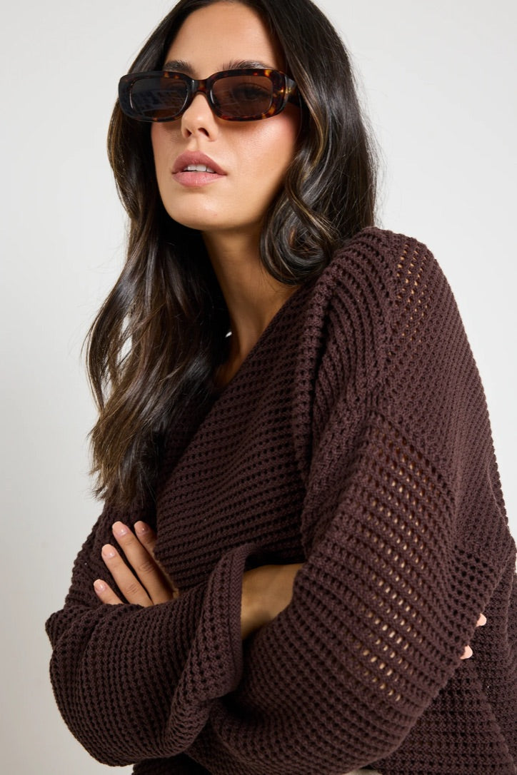 Dawn Chocolate Crochet Knit Jumper