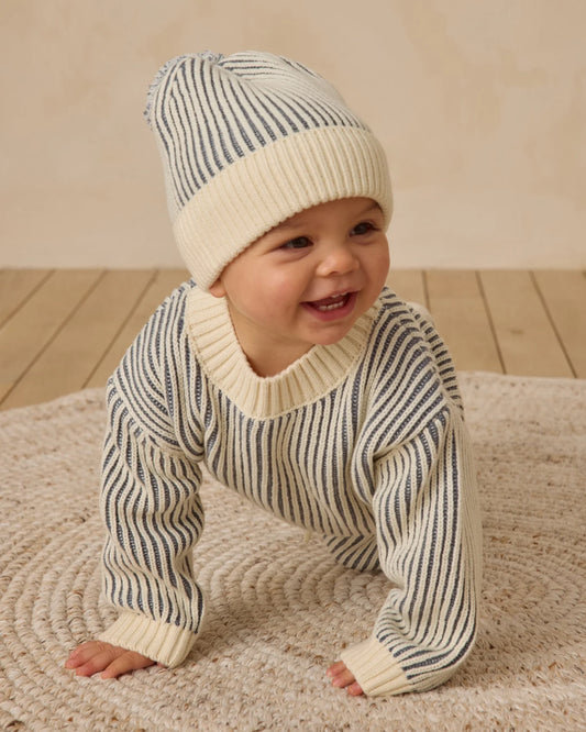 Relaxed knit sweater - Ocean