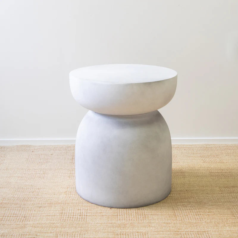 PEDESTAL SIDE TABLE - STONE