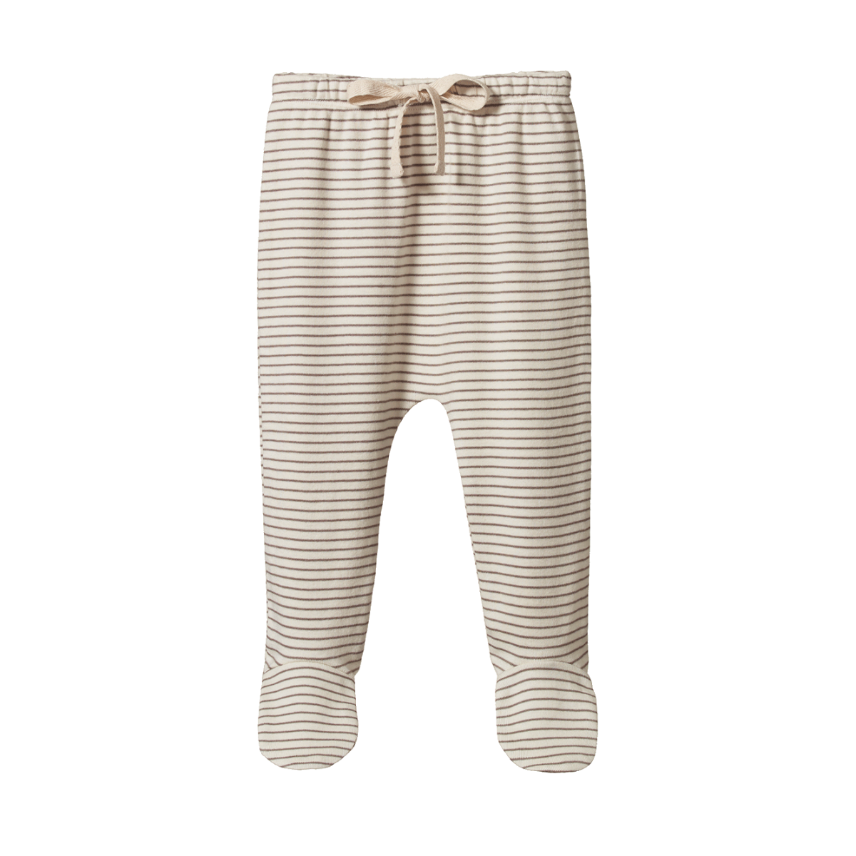 Footed Pant - MUSHROOM PINSTRIPE