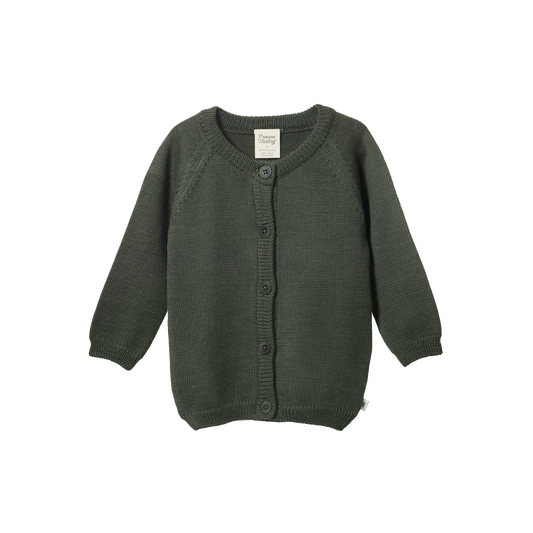 Merino knit cardigan - Thyme