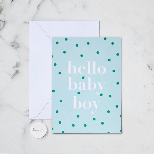 HELLO BABY BOY GREETING CARD