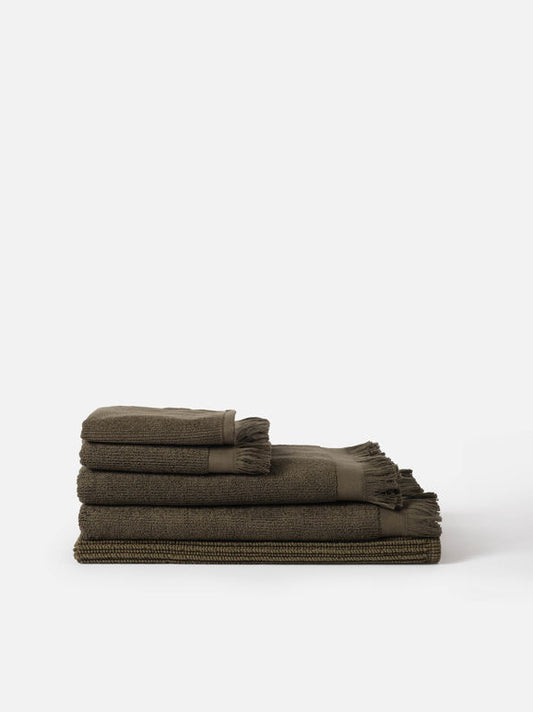 Ribbed Bath Towel Range - Ivy