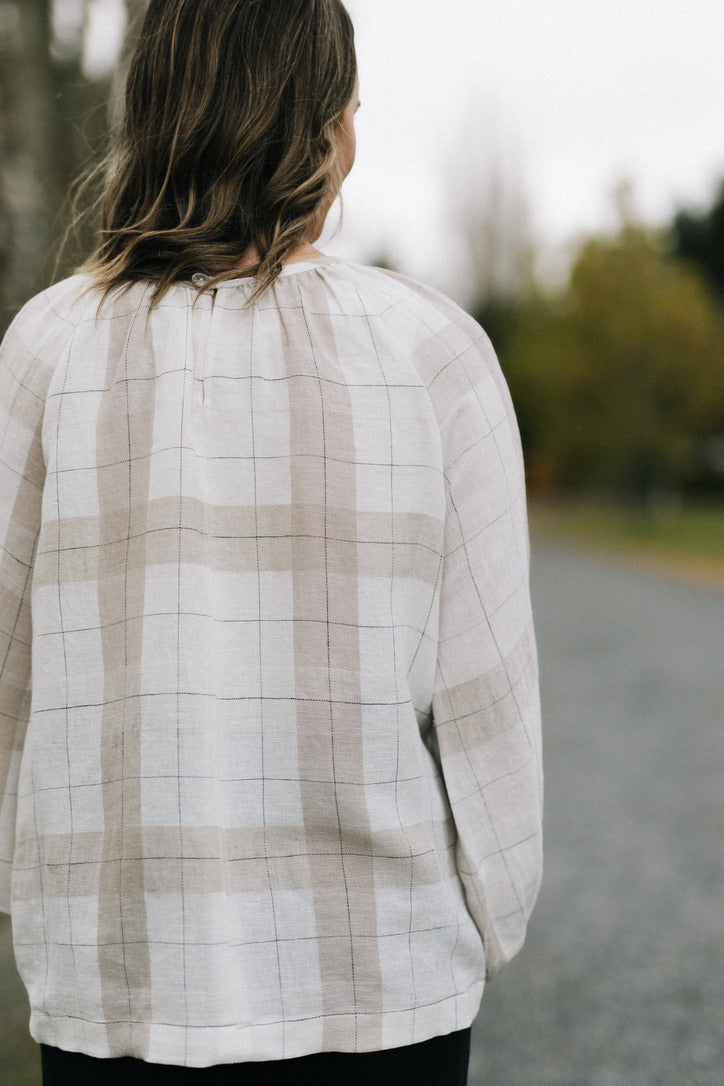 Adele Blouse - Natural check