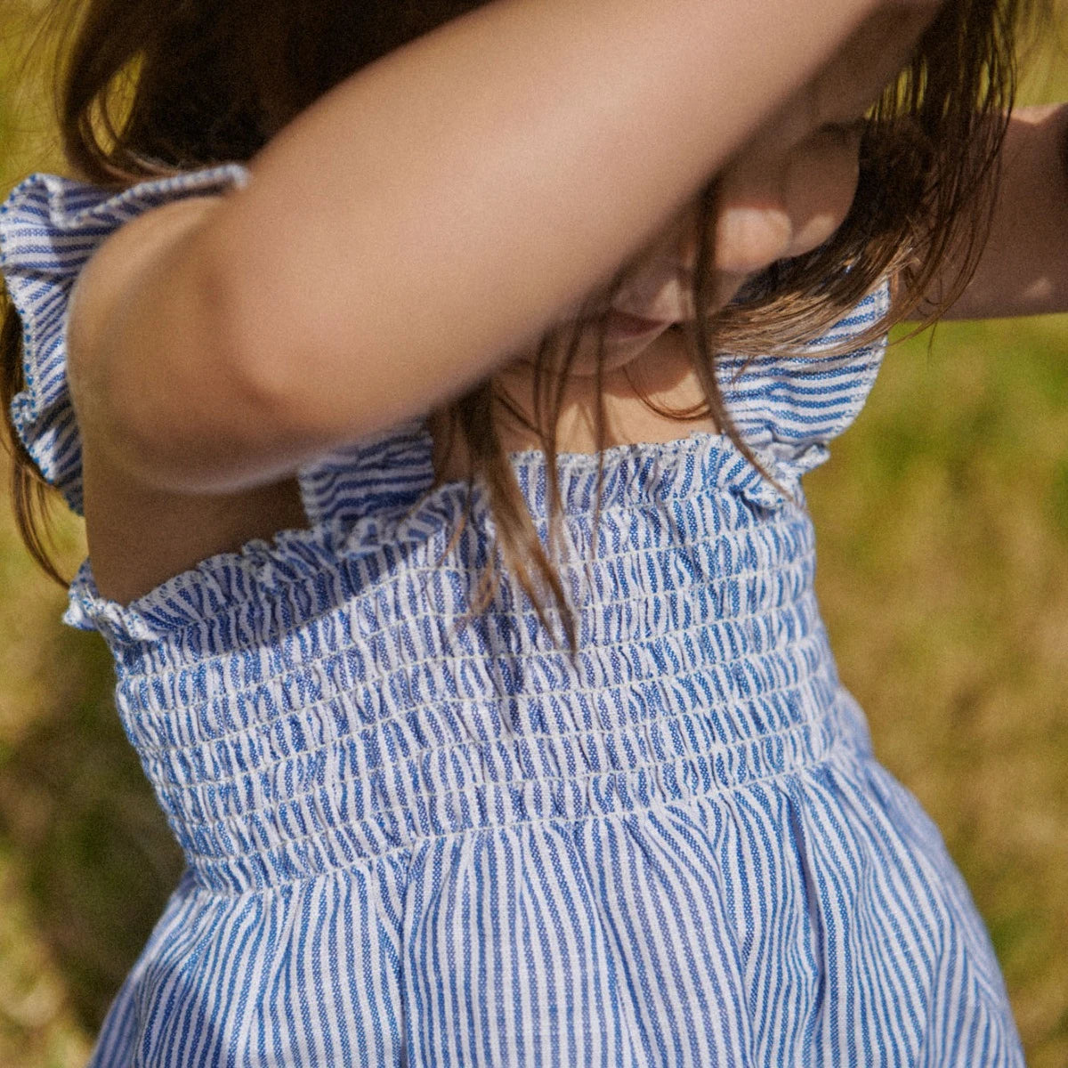 Gala Dress Linen - Blue Stripe