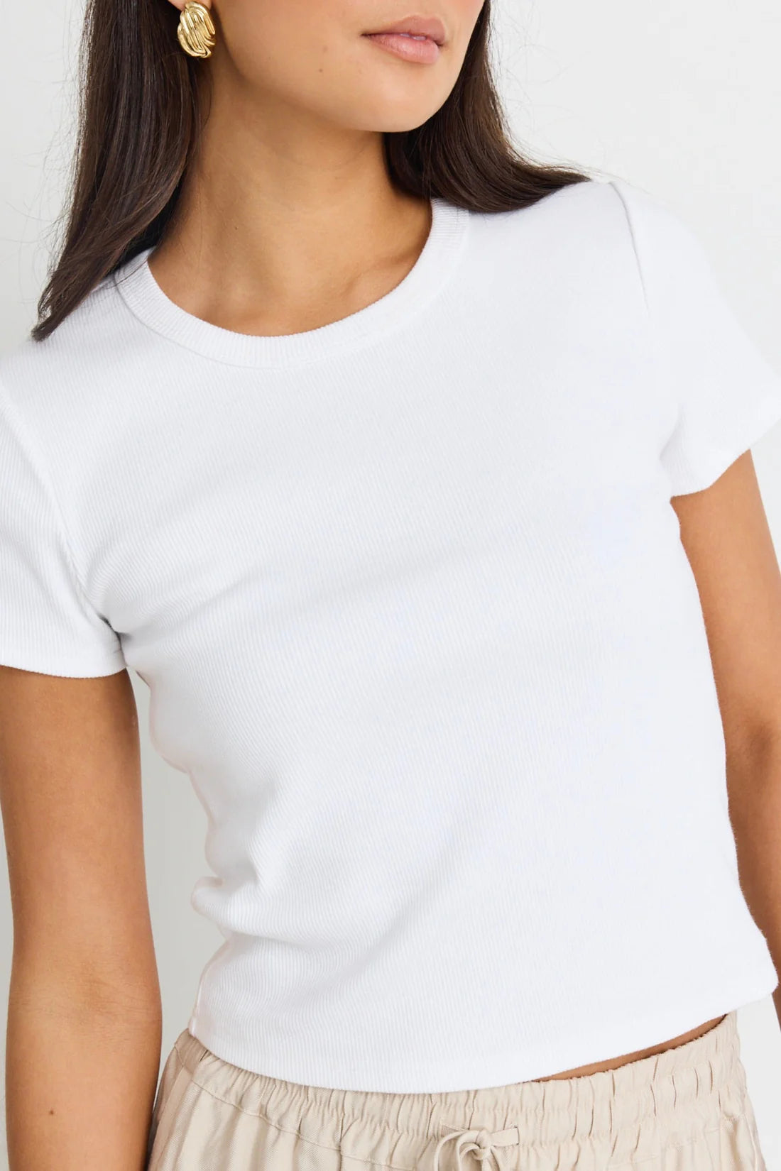 Study Ivory Rib Longer Baby Tee - Ivory