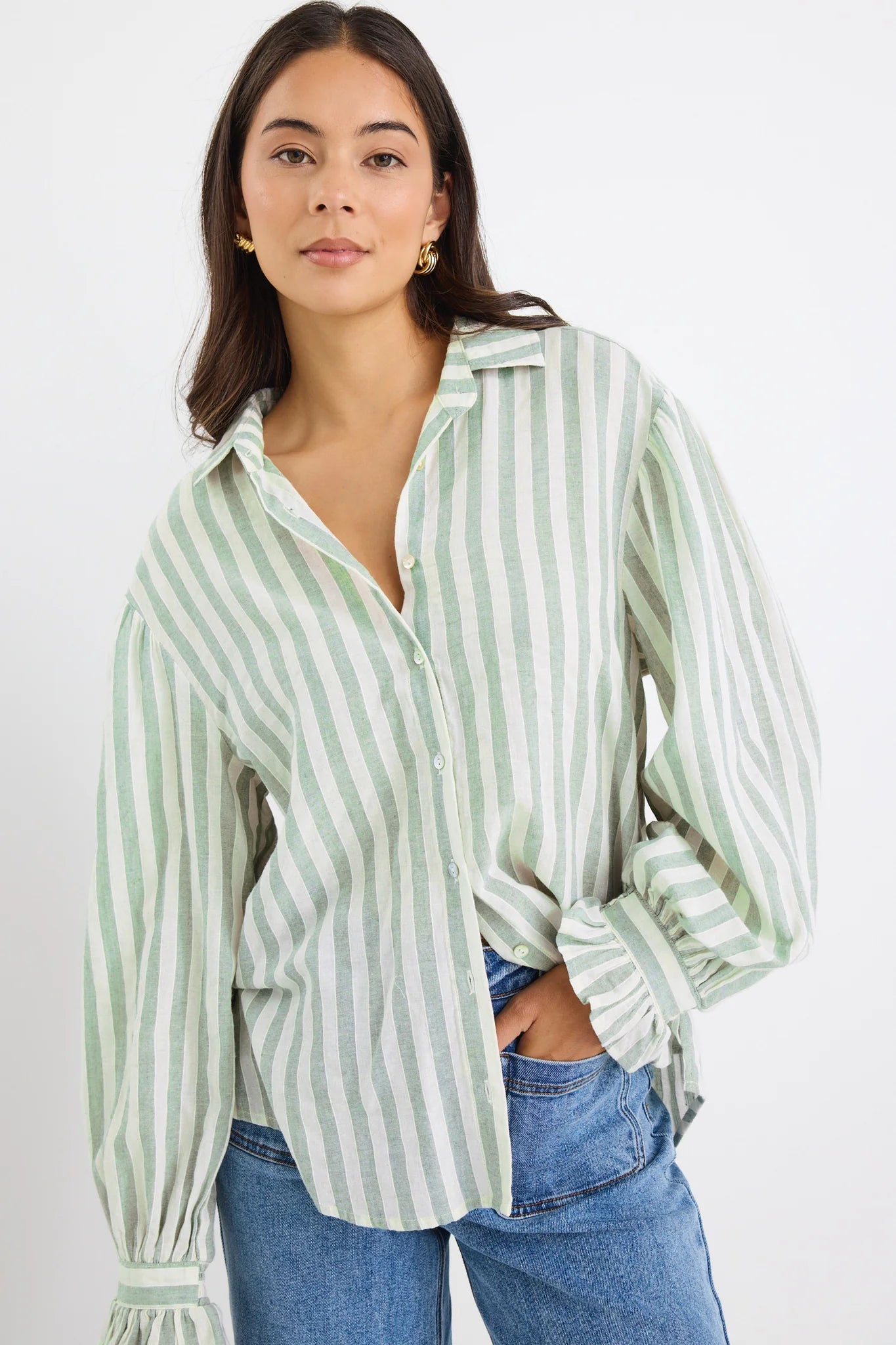 Connection Moss Stripe Drop Shoulder Shirt