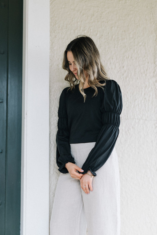 Victoria top 100% Merino - Dark Espresso