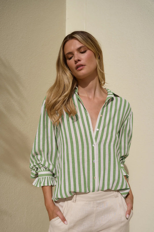 Connection Moss Stripe Drop Shoulder Shirt