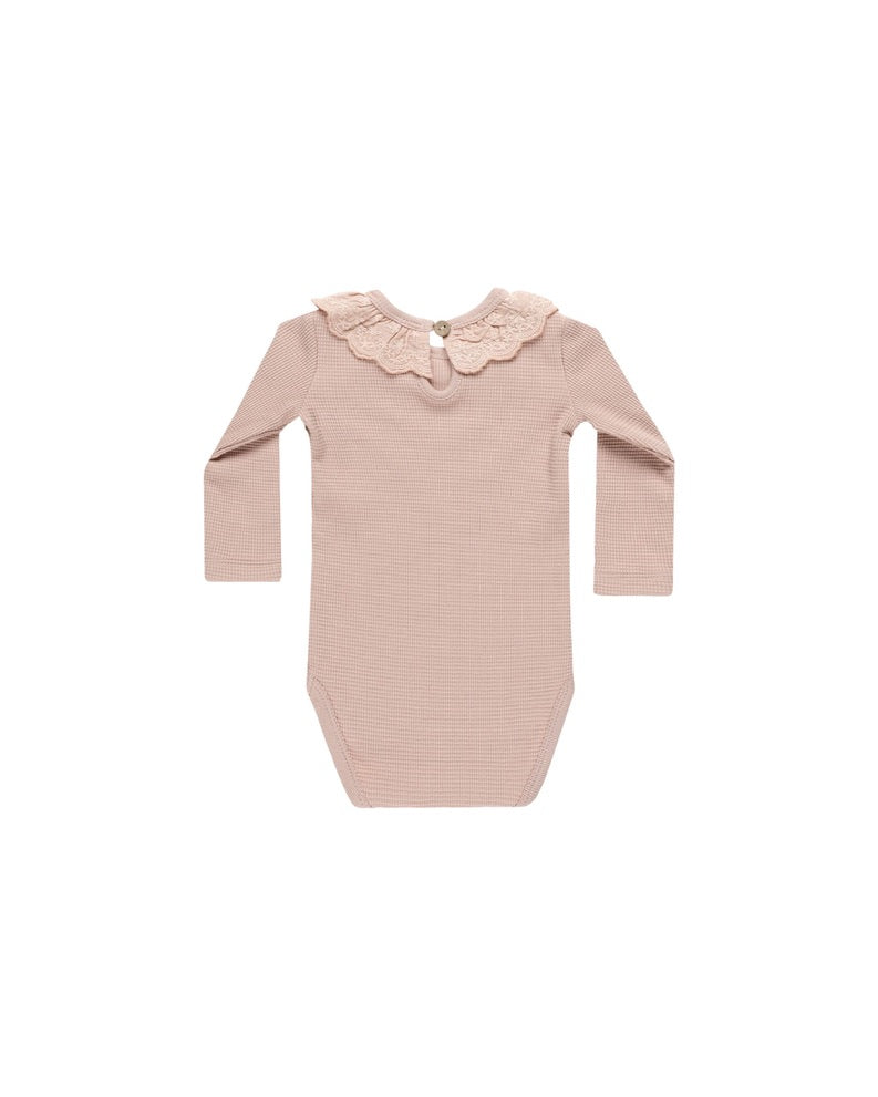 Ruffle Collar bodysuit || Blush