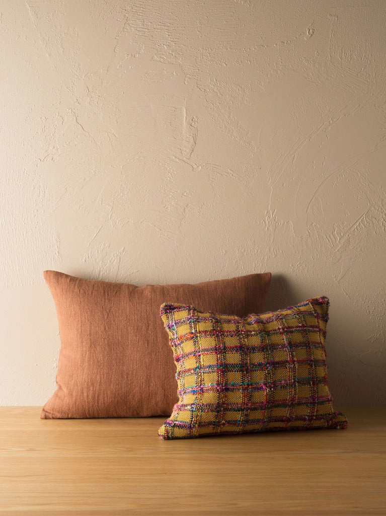 Linen Cotton Cushion Cover - Brick