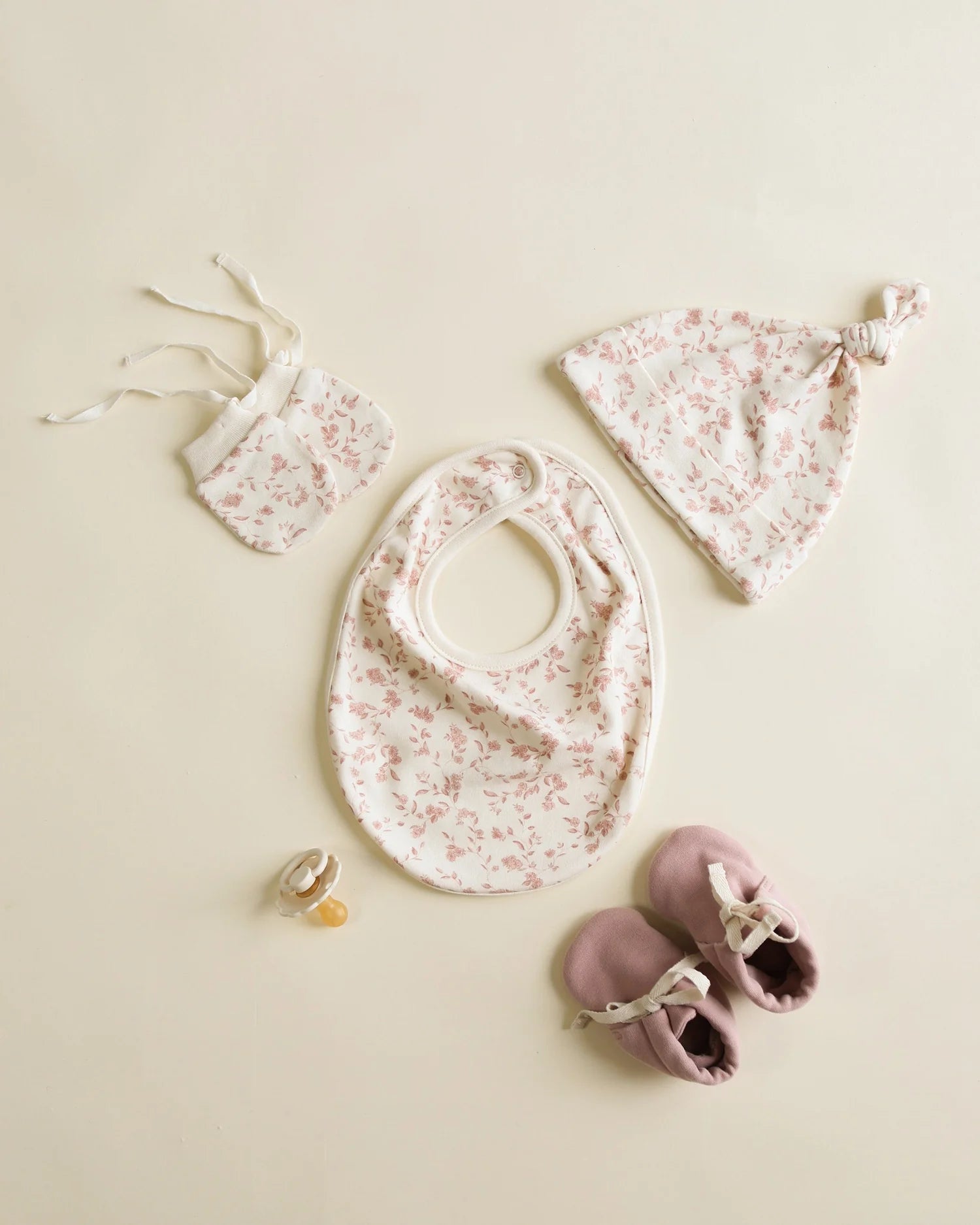 Jersey Snap Bib, 2 Pack || French Garden, Rose Micro Stripe
