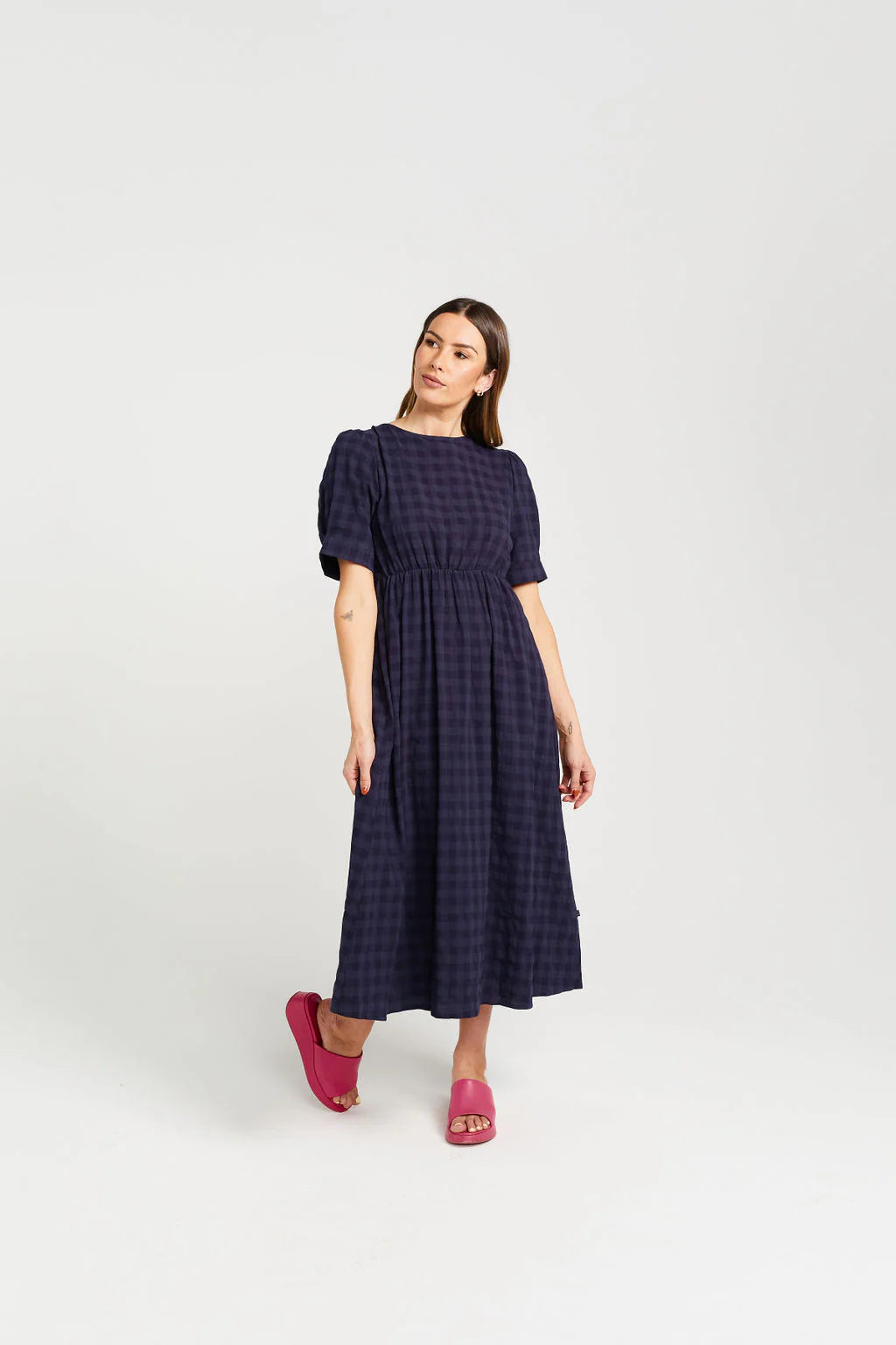 Dazzling Dress - Navy Check