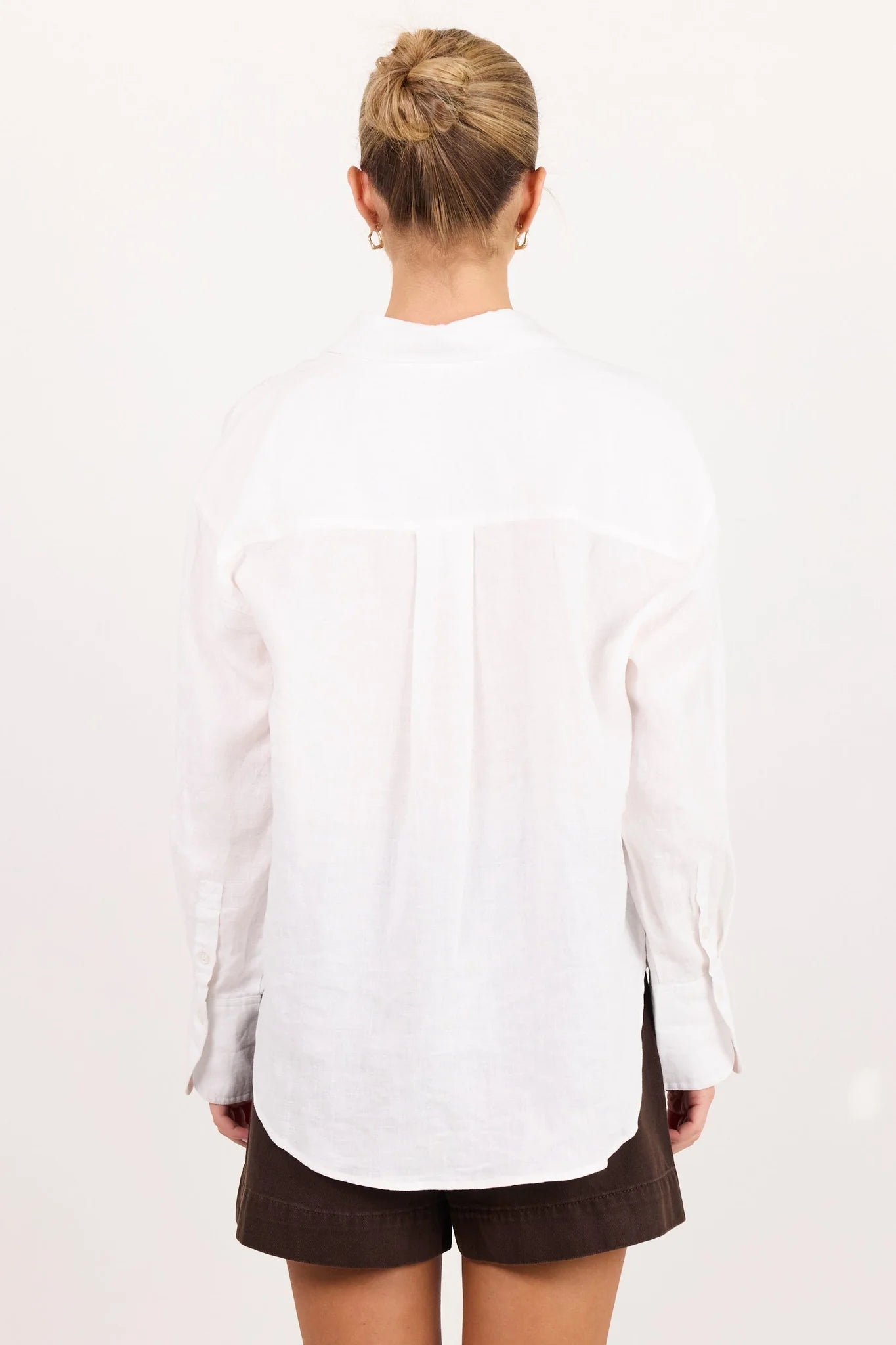 Uplifted Ivory Linen Oversized Shirt