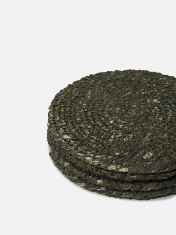 Woven Coaster Set of 4 - Olive