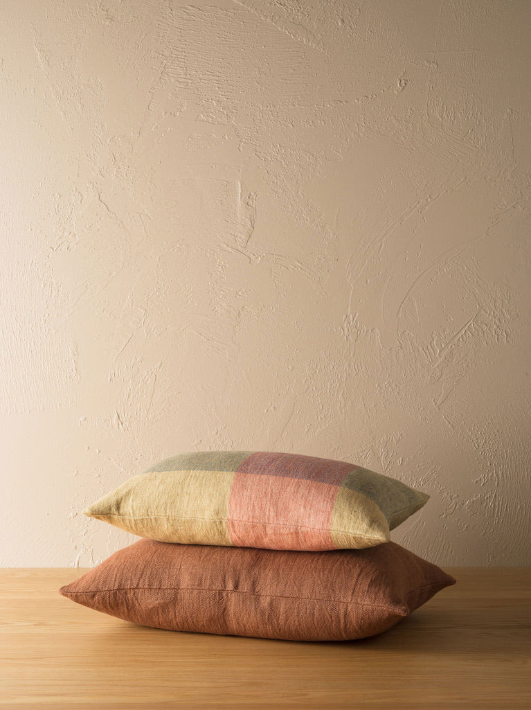 Linen Cotton Cushion Cover - Brick