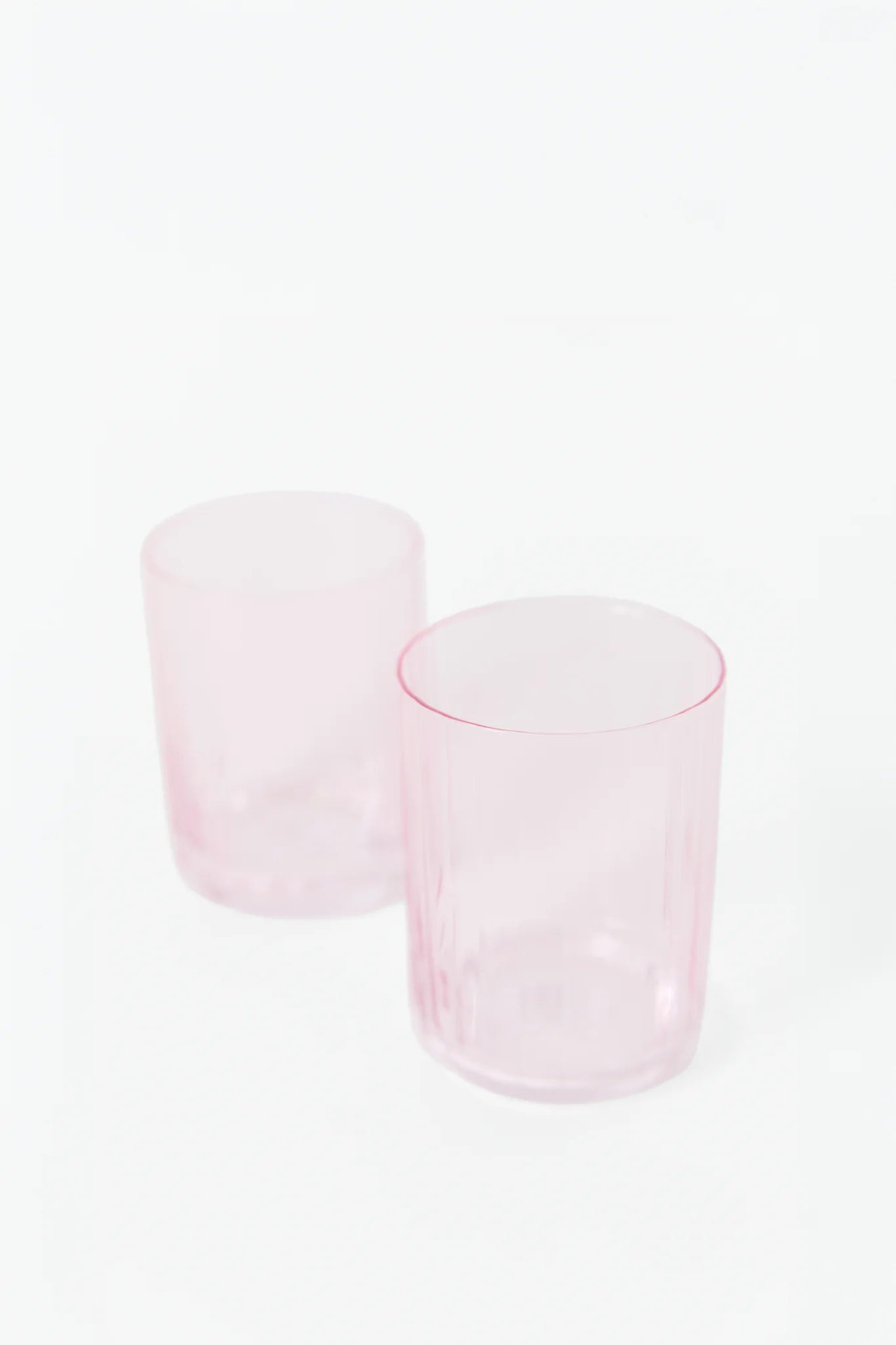 Pale Pink Ribbed Set 2 Tumblers