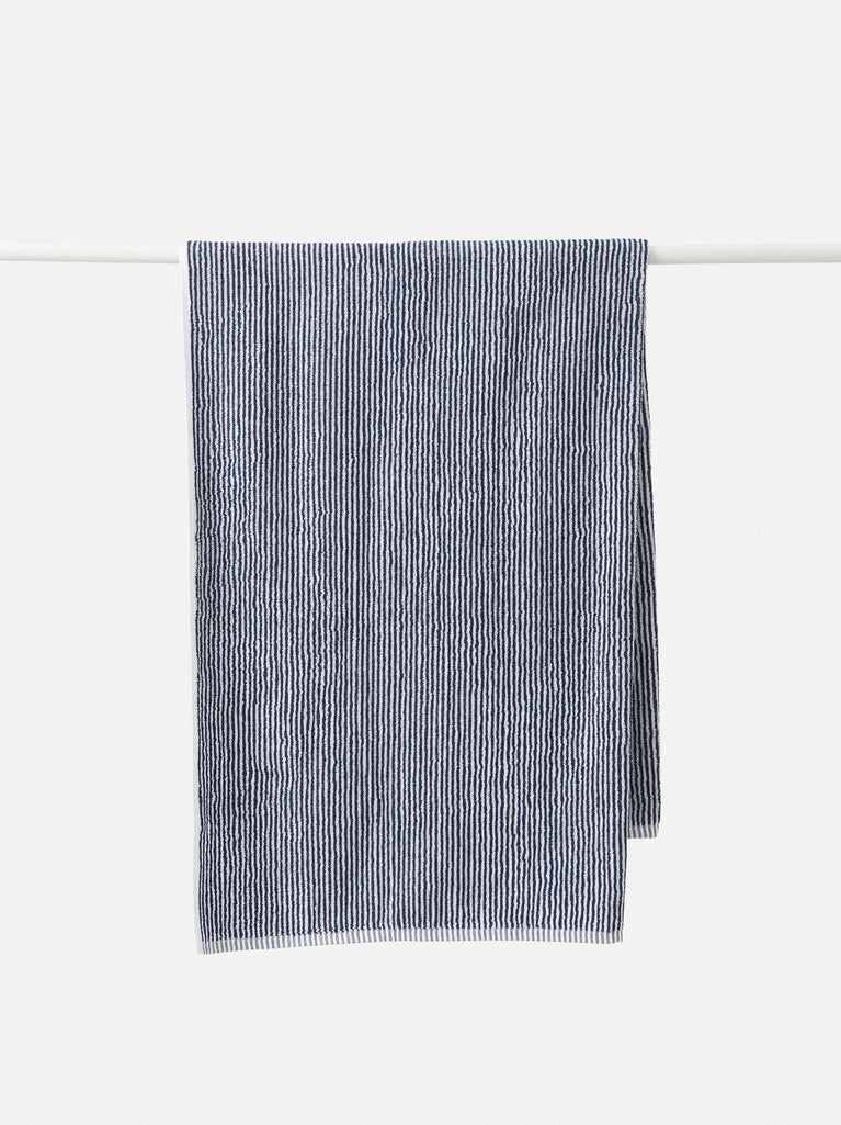 Stripe Cotton Bath Towel Range - Navy/White