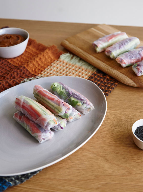 Finch Oval Platter - Grey/Natural