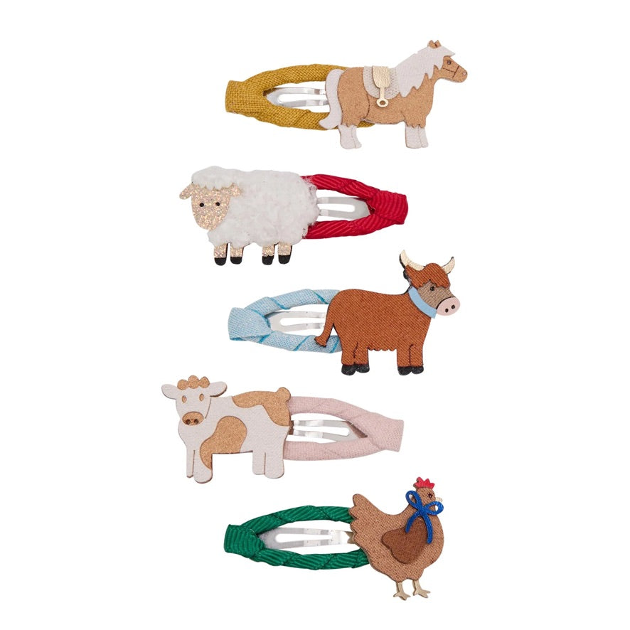 Fun farm mini hair clips
