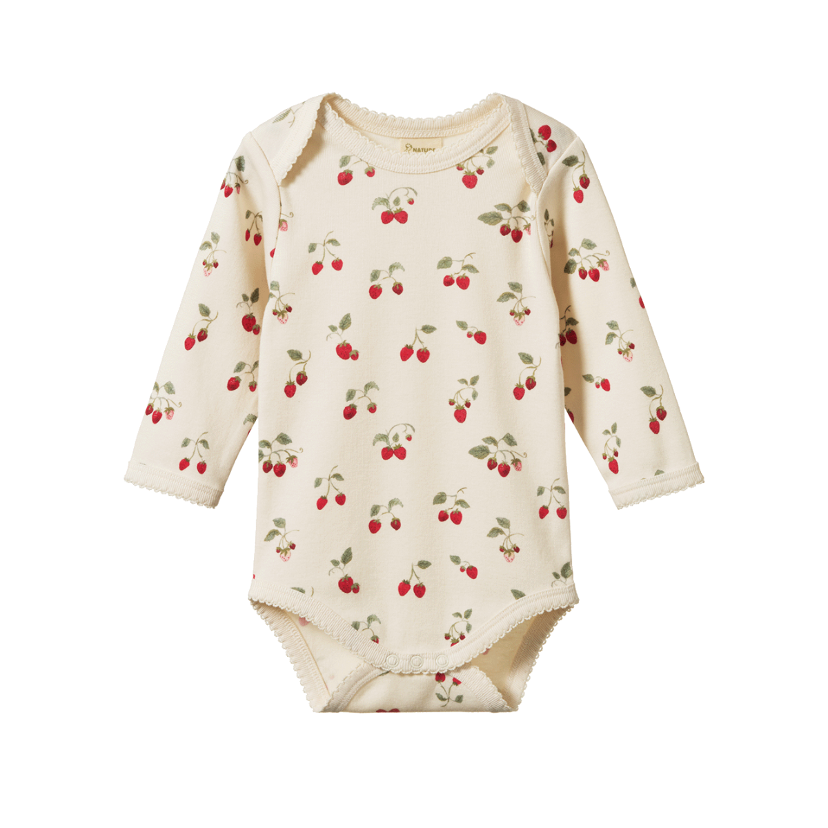 Long Sleeve Bodysuit- Strawberry blush print