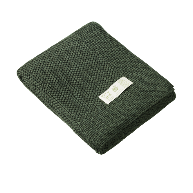 Merino knit Bassinet blanket - Thyme
