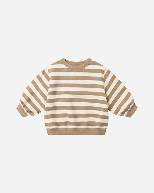 Oversized crew sweatshirt - Gold stripe
