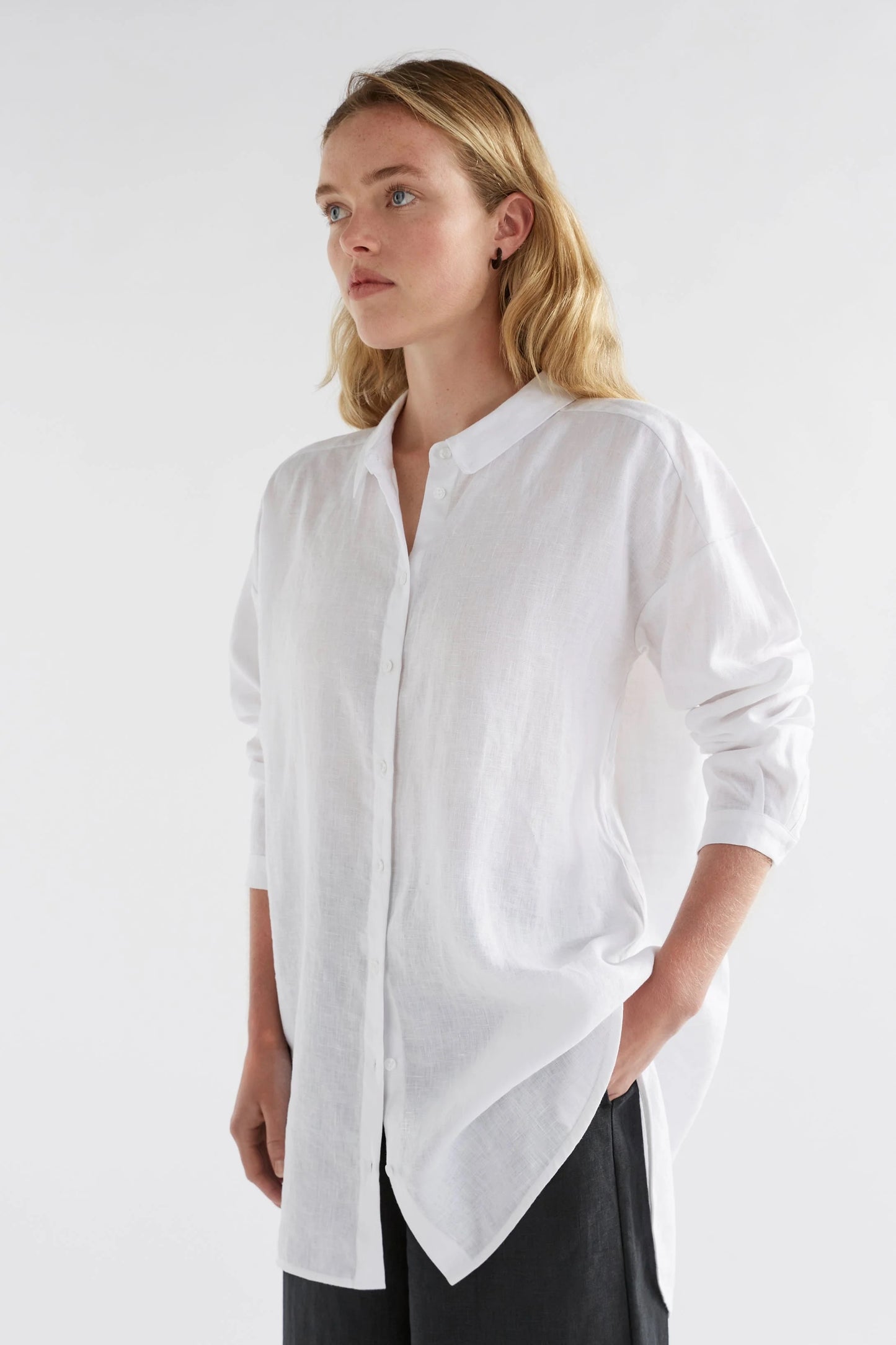 YENNA LINEN SHIRT - WHITE