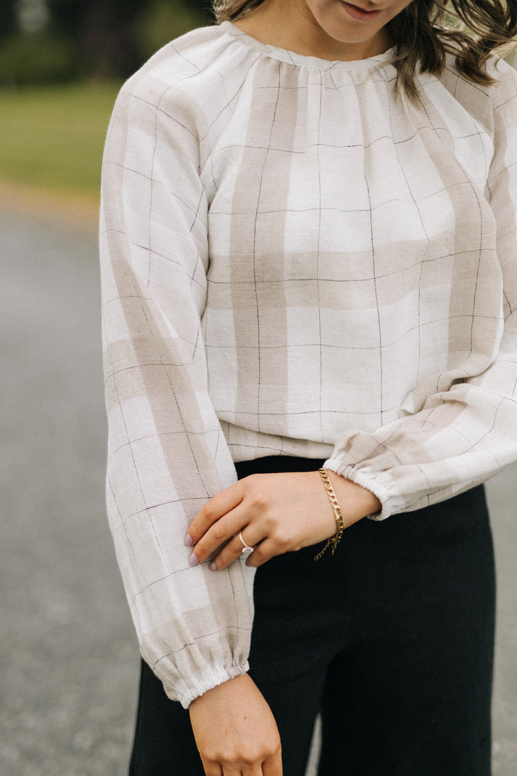 Adele Blouse - Natural check