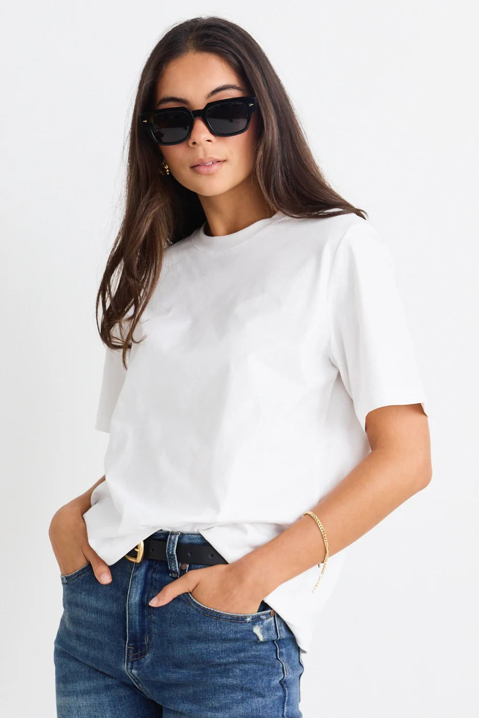 Crew Neck Short Sleeved Boxy Tee - Ivory